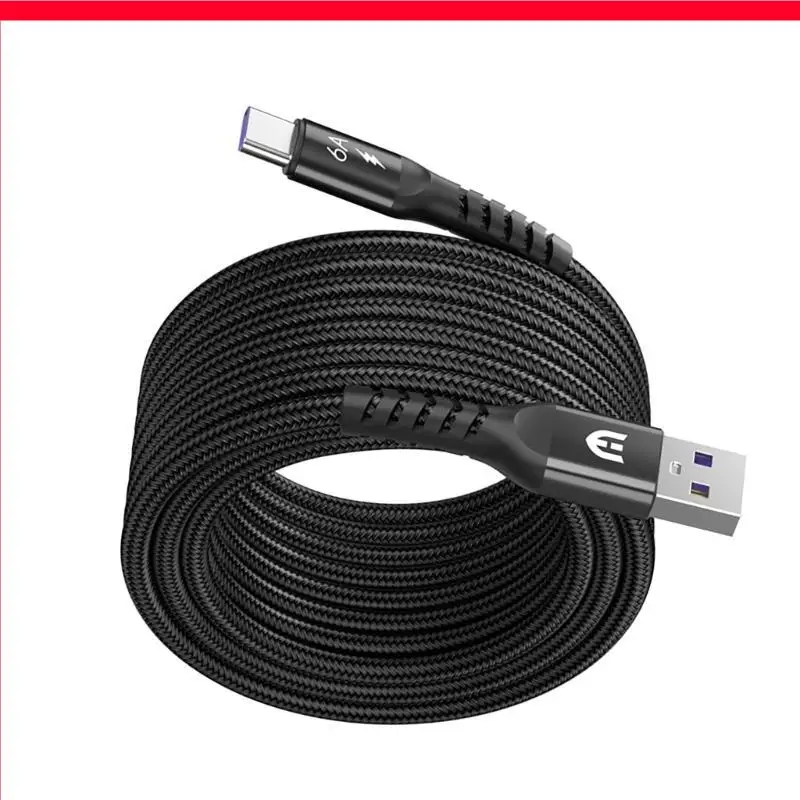 

D46B Long USB C Cable USB Type C Cable Fast Charging Nylon Braided Charging Cord 480Mbps Transfer Cable for Phone Laptop