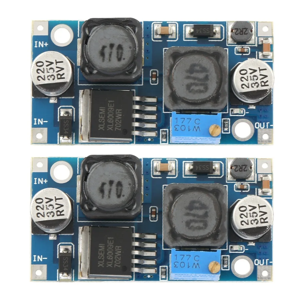 2Pcs XL6009 Chip Voltage Regulator Module 5-32V To 1.25-35V Voltage Step-up Power Supply Module Adjustable Voltage Step-down