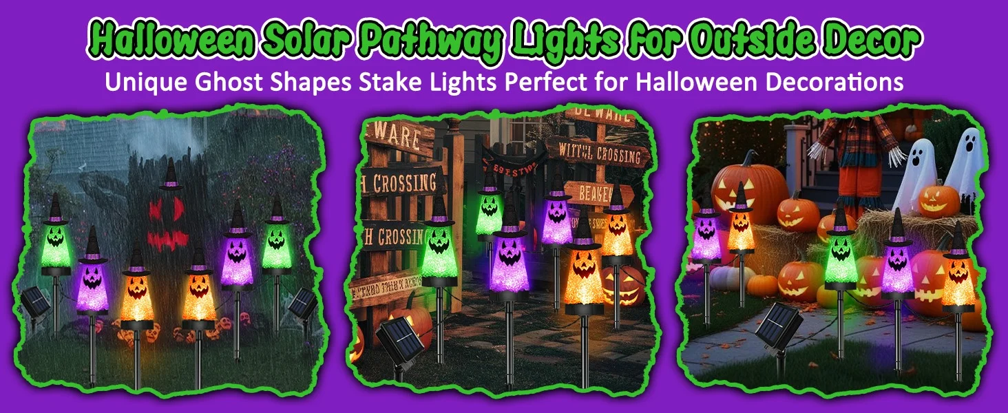 Halloween Solar Pathway Lights for Outdoor Decor