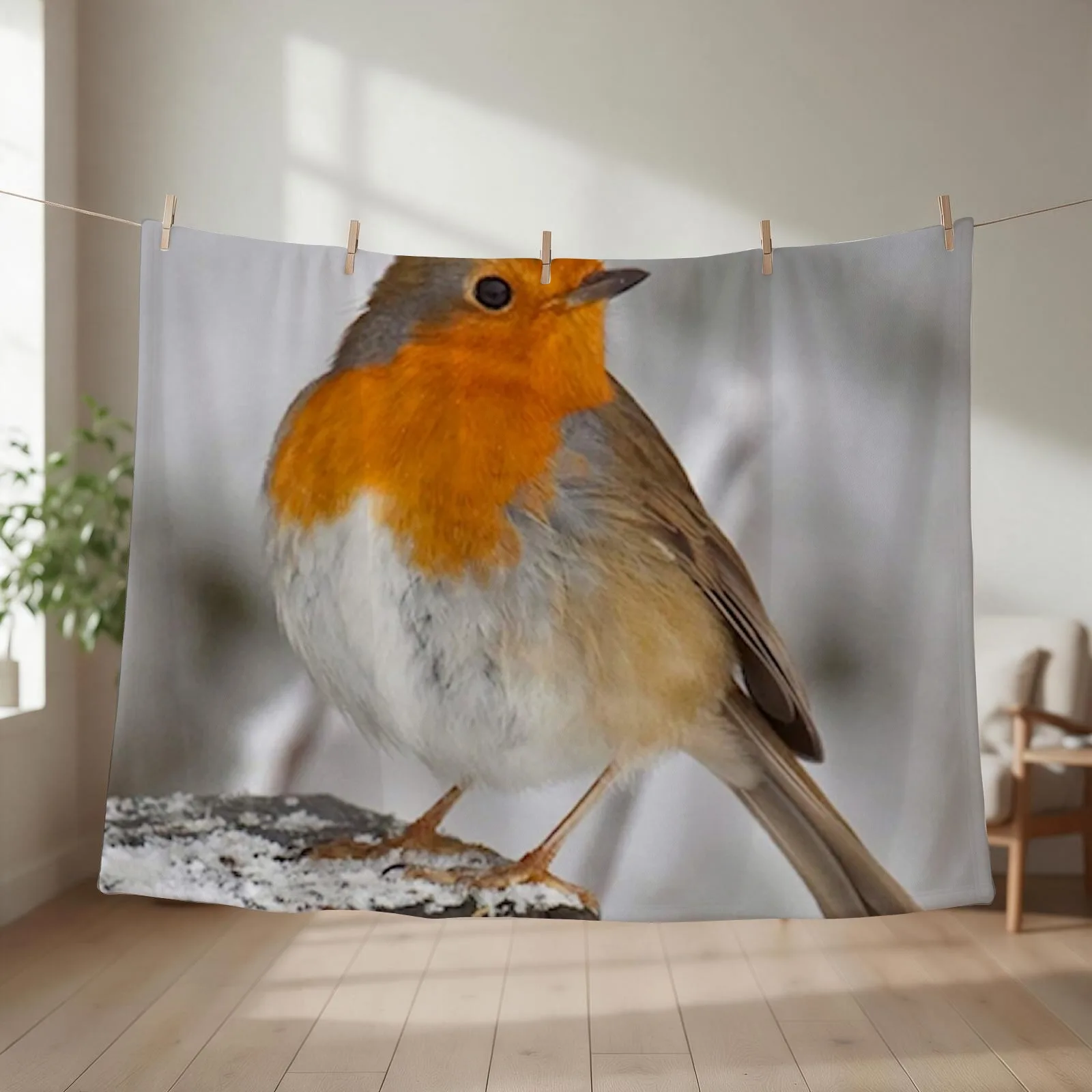 Cheeky Robin Throw Blanket couch cozy soft plush fuzzy picnic outdoor blanket