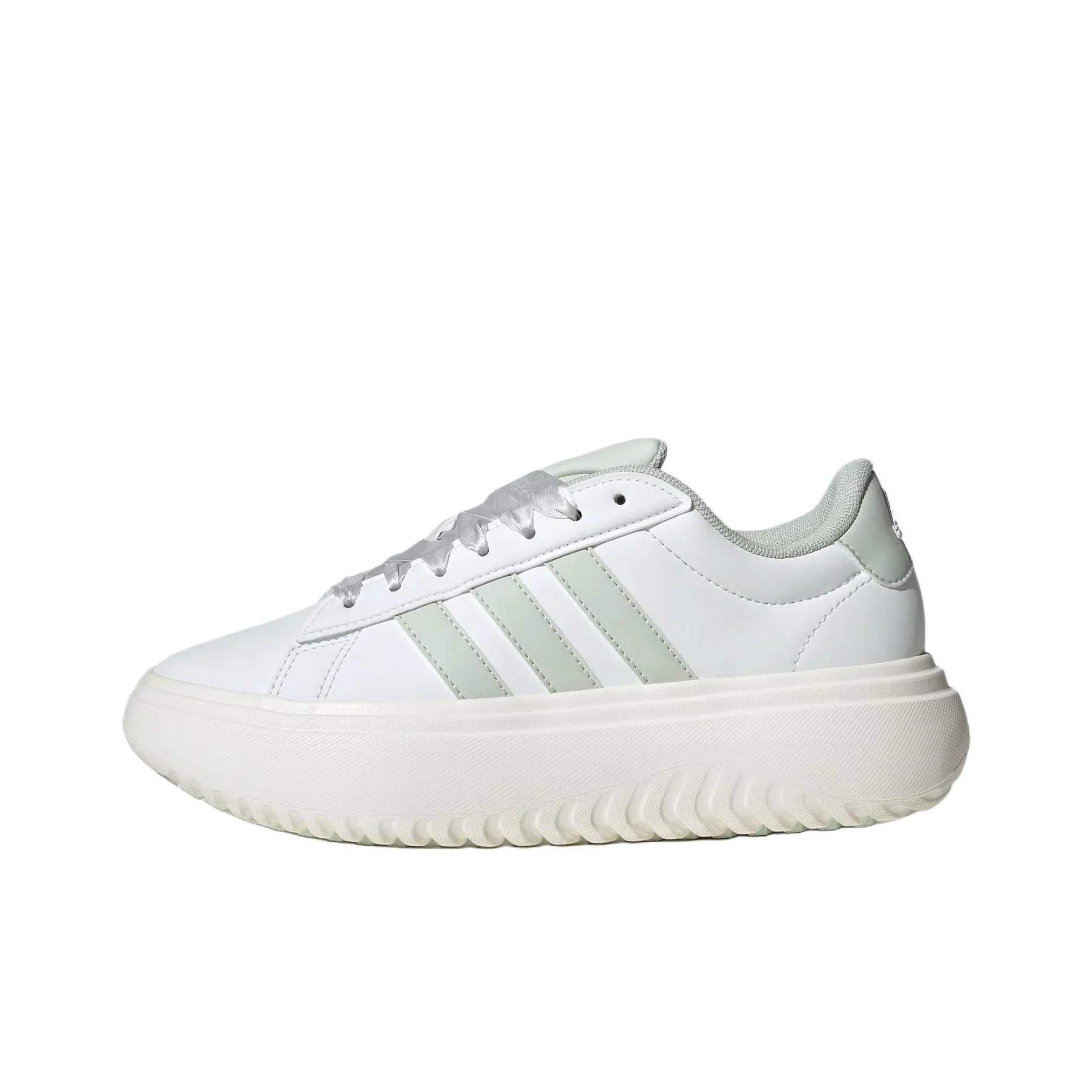 Adidas GRAND COURT PLATFORM Abrasion Resistant Low top Tennis Shoes Women's Crystal White JR0705