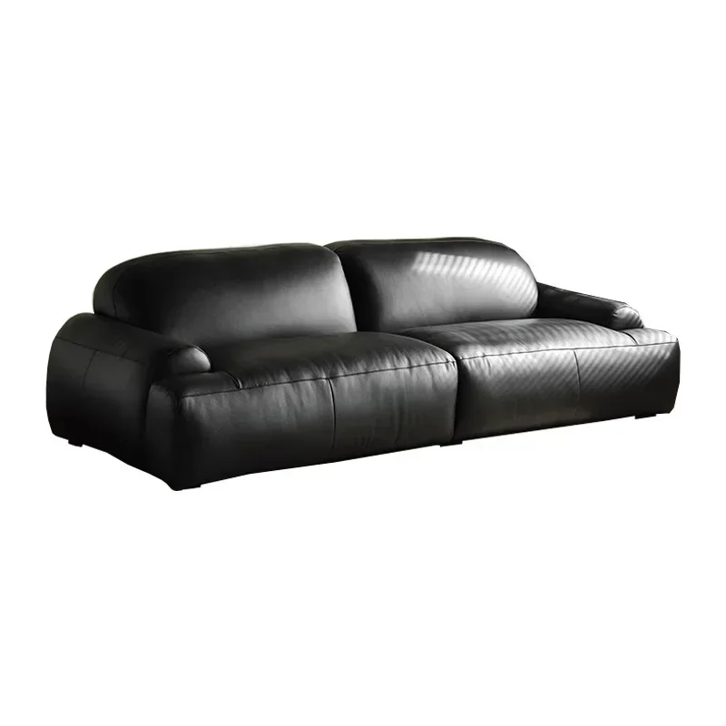 Retro leather sofa Italian minimalist first layer cowhide