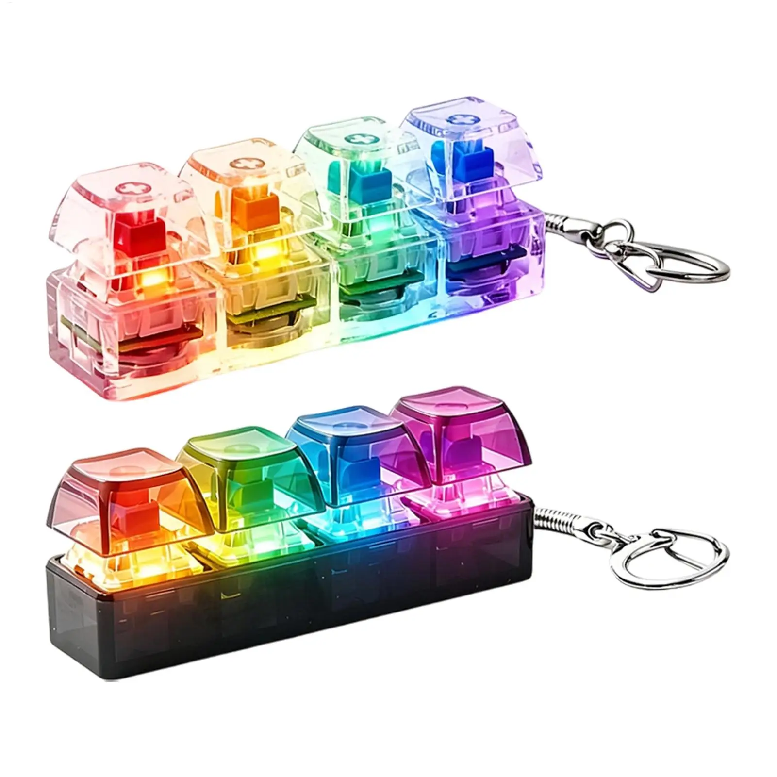 Keyboard Clicker Fidget Portable Light Up Button Sensory Toy Fidget Keychain for Home Office Travel Classroom School Work