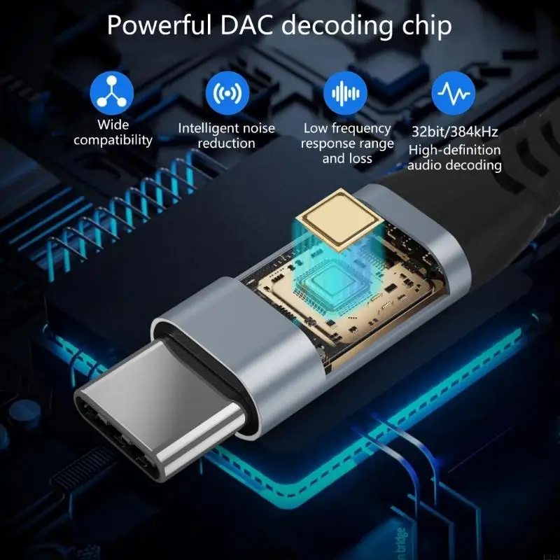 Shielded USB Type C To Double 1/4Inch 6.35mm Plugs Auditory Cable With 24AWG Coppered Cored