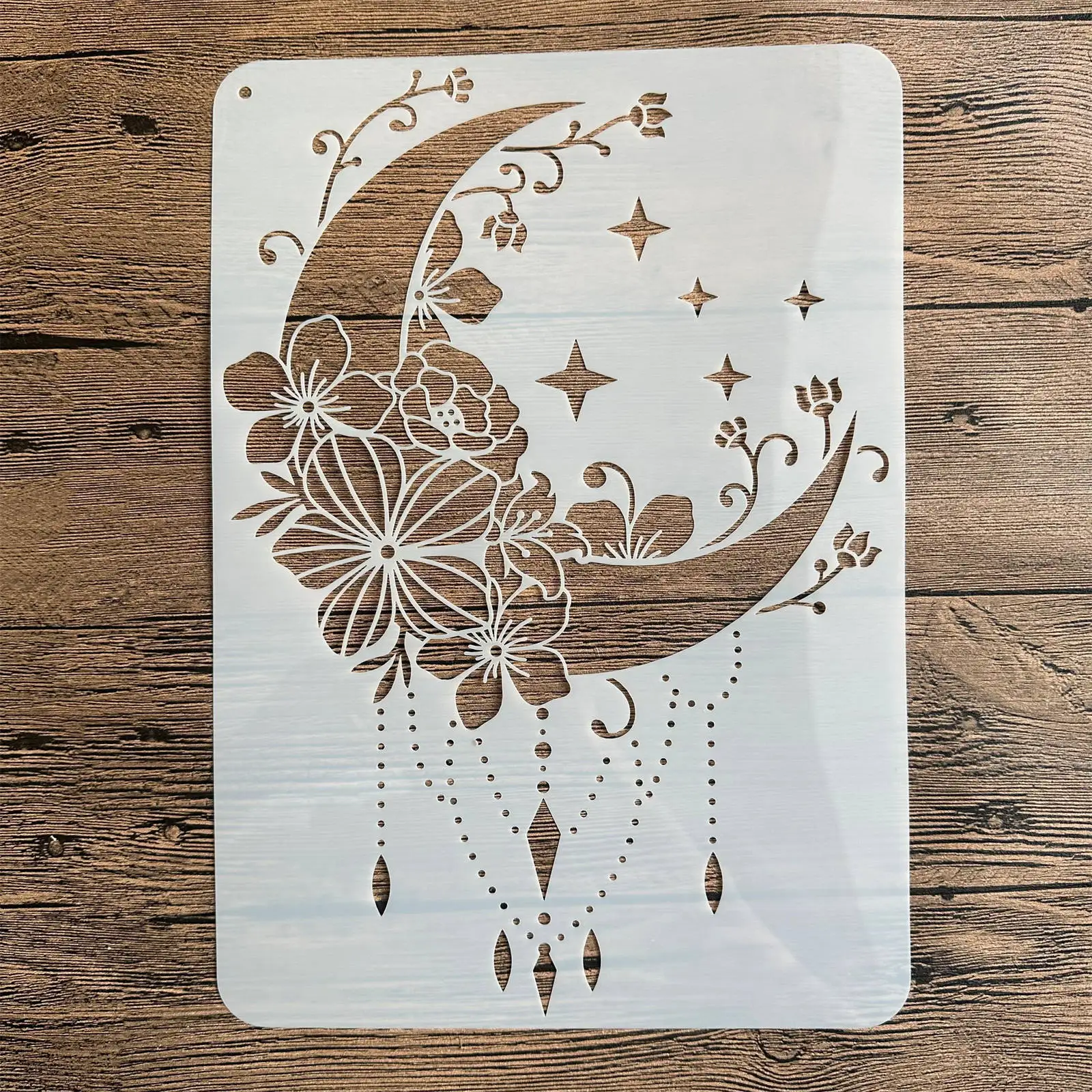 DIY mandala Stencils Wall Painting Scrapbook Coloring Embossing Album Decorative Paper Card Template  A4 29 * 21cm moon