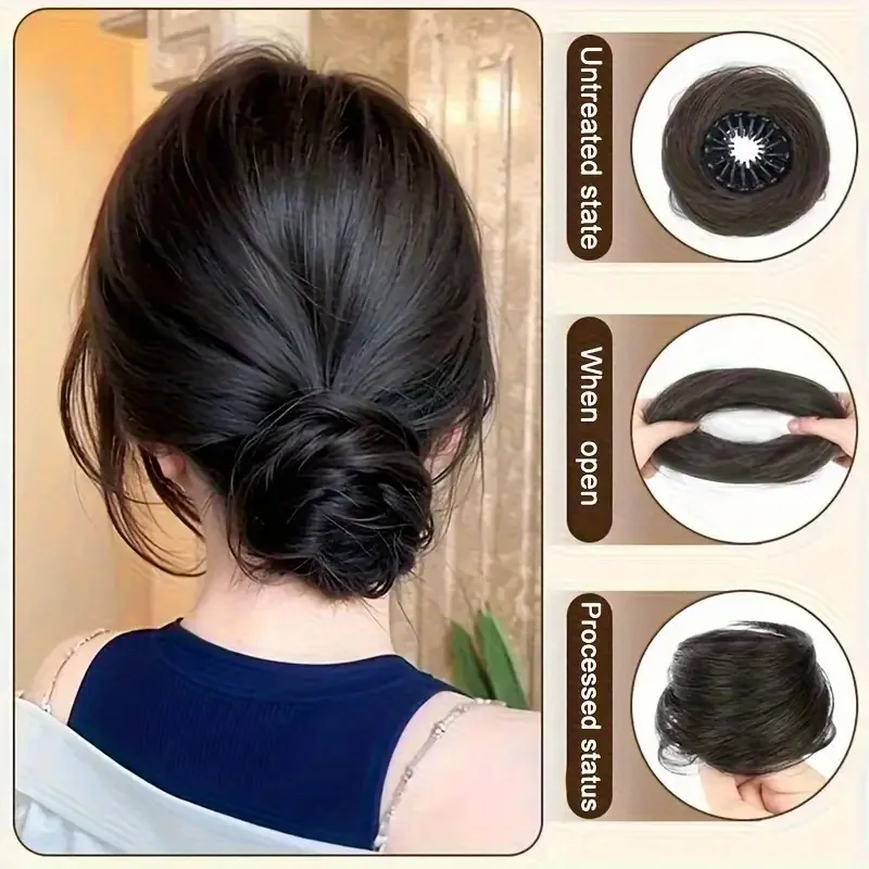 Fabricante de coque mágico feminino – clipe updo de um toque, fabricante de coque de cabelo de fibra resistente ao calor para rabo de cavalo, pães, eventos formais