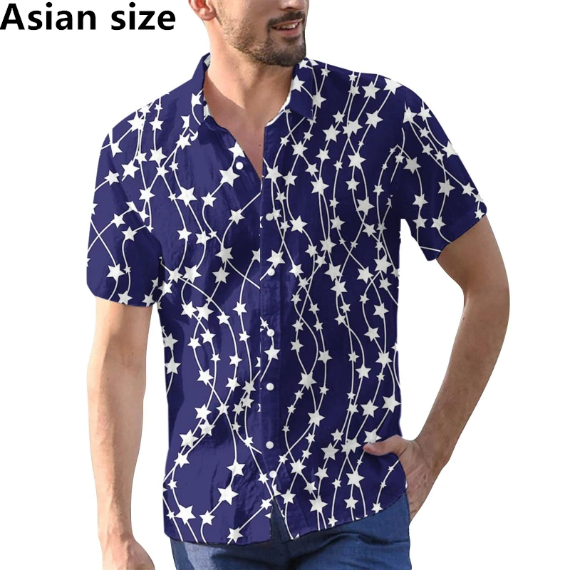 

America Flag Graphic Shirts For Men Clothing 3D Printed Hawaiian Beach Shirts Short Sleeve Y2k Tops Vintage Clothes Lapel Blouse