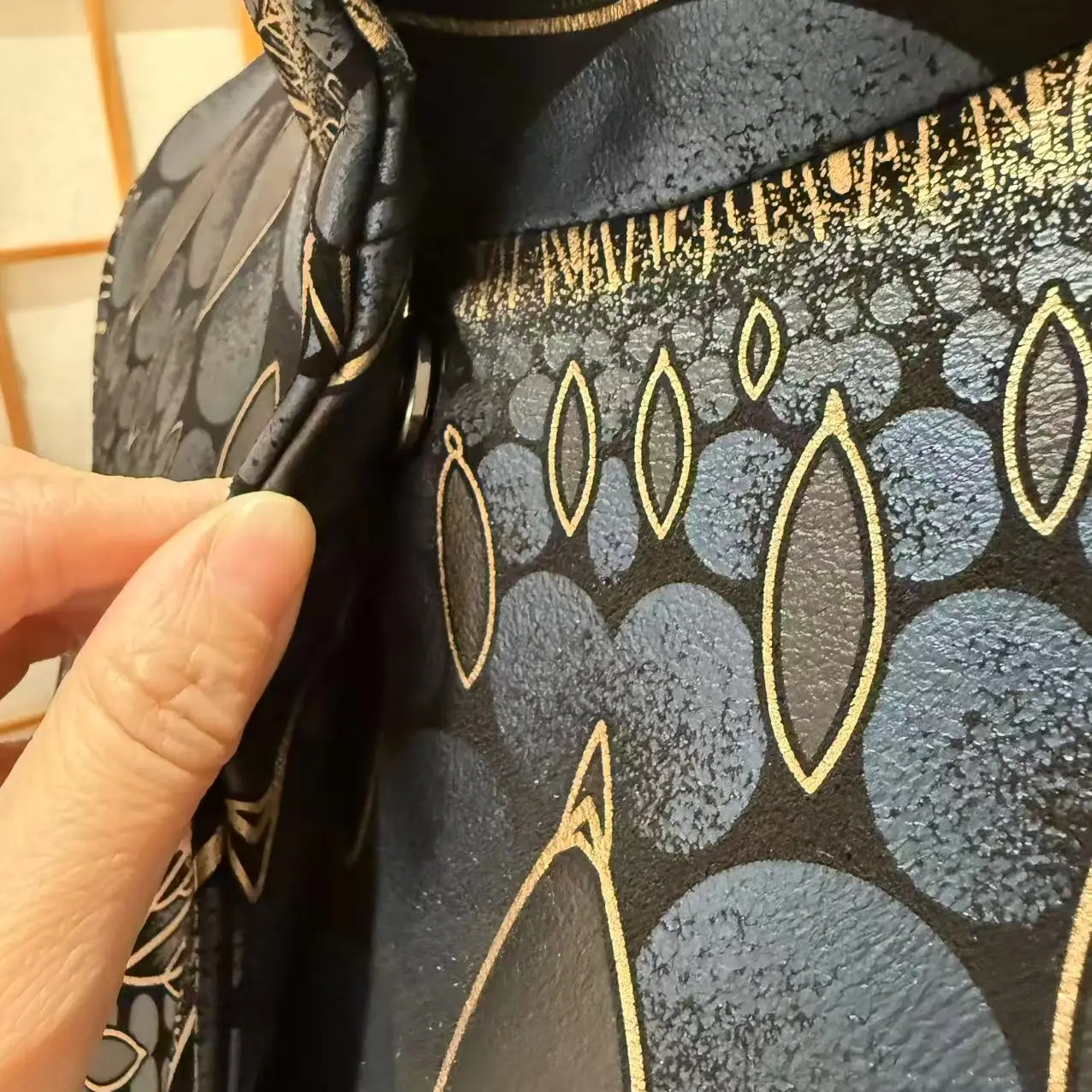 Novmoop Da Thật Chính Hãng Da Nữ Áo Liền Quần Họa Tiết Hoa In Hình Da Cừu Oversize Ý Sang Trọng Phong Cách LT3365