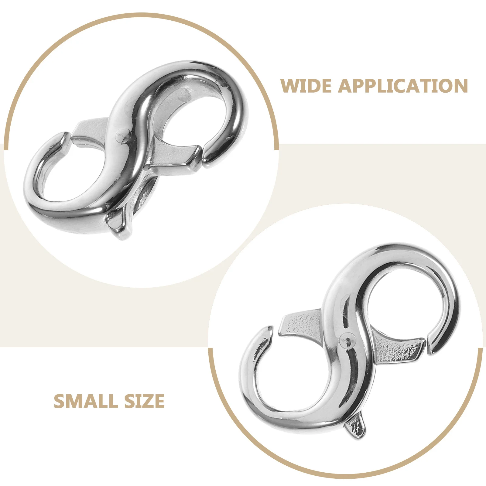 Kit de 2 Piezas de Cierres de Langosta de Doble Cabeza de Acero de Titanio para Fabricación de Joyería, para Hacer Collares, Pulseras y Dijes