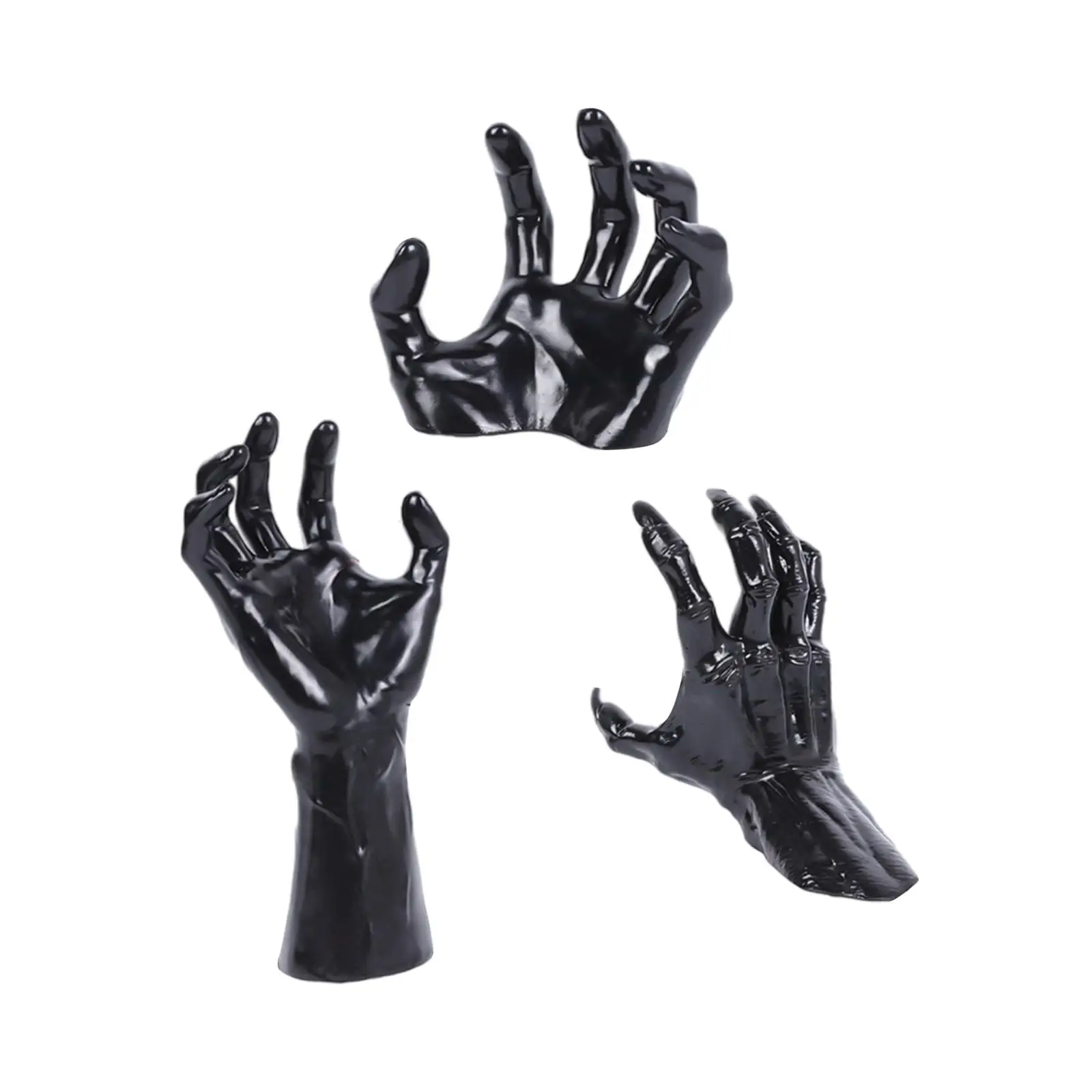 3Pcs Creepy Reaching Hands Statues Housewarming Gift Bedroom Storage Organizer Fireplace Eye Catching Crafts Halloween Figurine