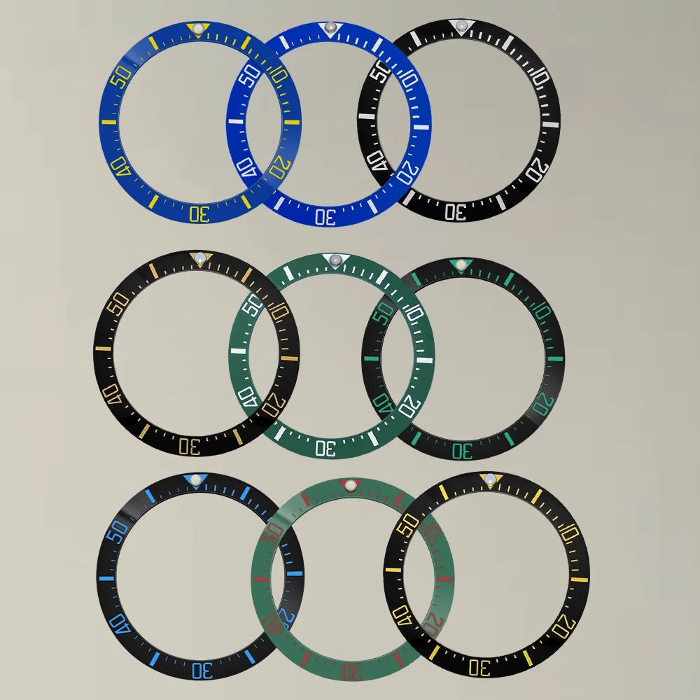 40MM Watch Bezel Ring 40x31.5mm Curved Ceramic Bezel Insert For SUB GMT Watch Case Slope Men Watch Bezel Ring Parts