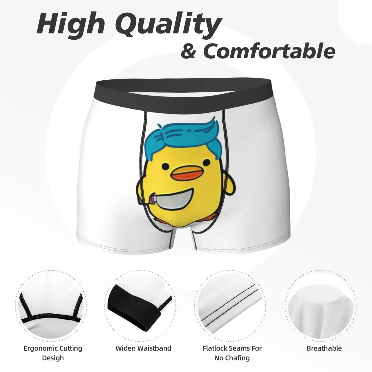 Boxer Underpants Shorts Duck With Knife Panties Men's Ventilate Underwear for Homme Man Boyfriend Gifts