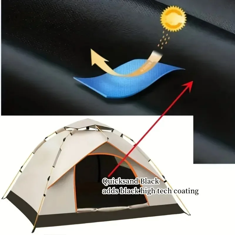 Triangle-Shaped Waterproof Outdoor Tent - Durable Polyester, Easy Setup, Double Layer Protection, Dual Doors, Hydrophobic Fabric
