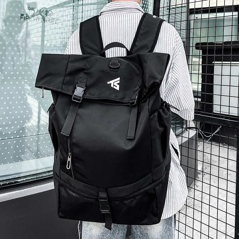 Men\'s Korean Style Backpack Fashion College School Backpacks 15.6 Inch Laptop Back Pack Oxford Multi-functional Shoulder Bag