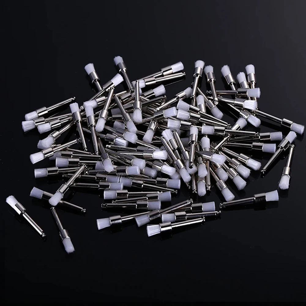 

100pcs Dental Prophy Brushes Polishing Polisher Disposable Latch type Mixed Color Plat Used for Stain Removal and Polish