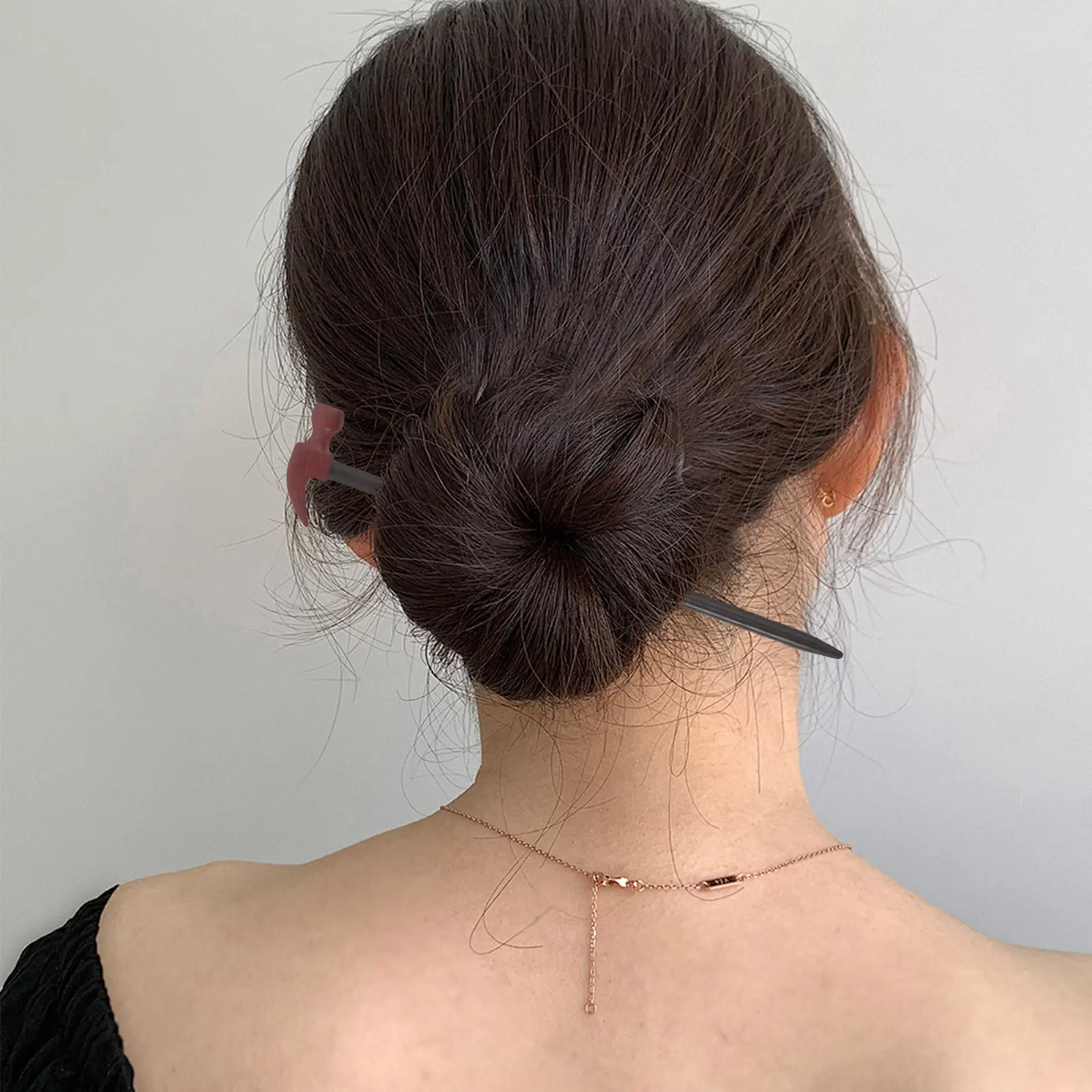 

Handcrafted Wooden Hair Stick for Women Unique Hammer Design Chinese Style Hairpin Artistic Bun Holder Traditional Ancient Hair