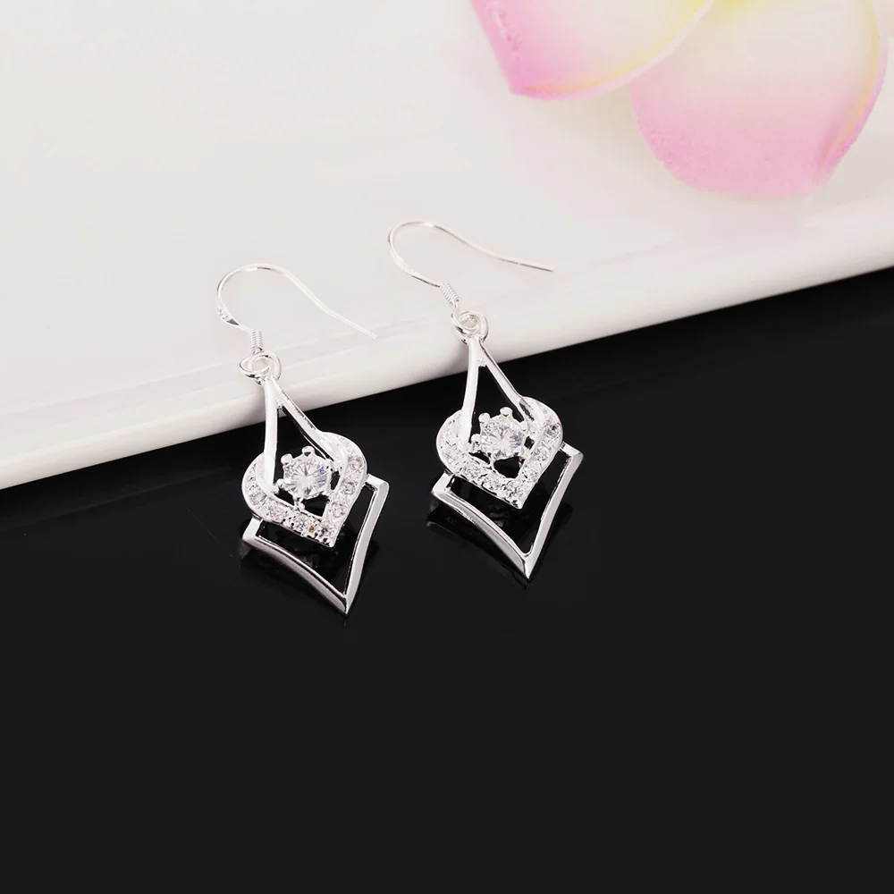 Neue Ohrringe aus 925er Sterlingsilber für elegante Damen, Schmuck, niedliche, edle Kristall-Geschenke zum Muttertag – Detail 3