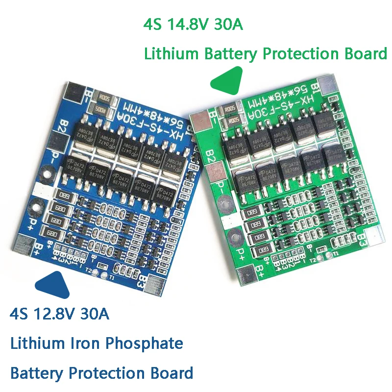 4S 30A 14.8V 12.8V Lithium 18650 Battery Protection Board BMS Lithium Iron Phosphate Protection Board Balance Charging Circuit