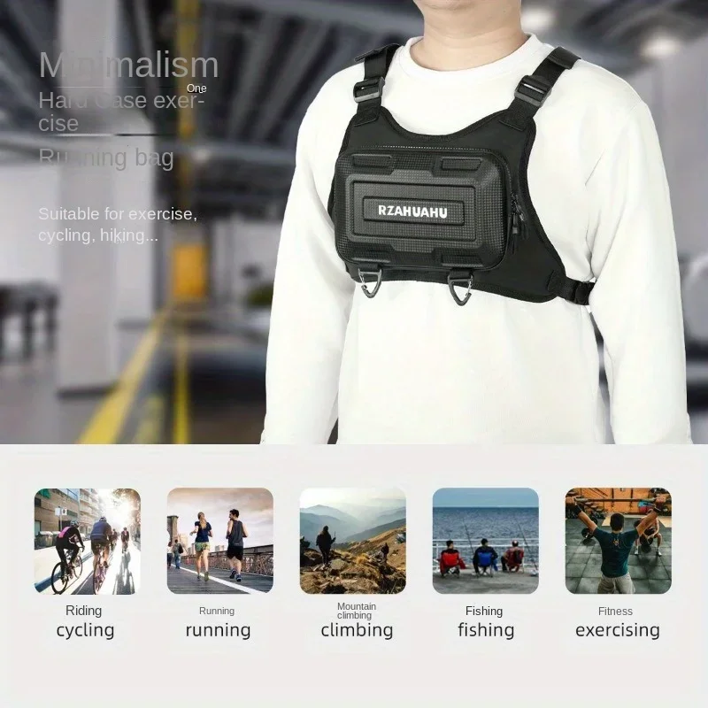 

16‘’hard shell multifunctional tactical chest bag, workwear, cycling bag, street fashion vest vest bag, ins motorcycle chest bag