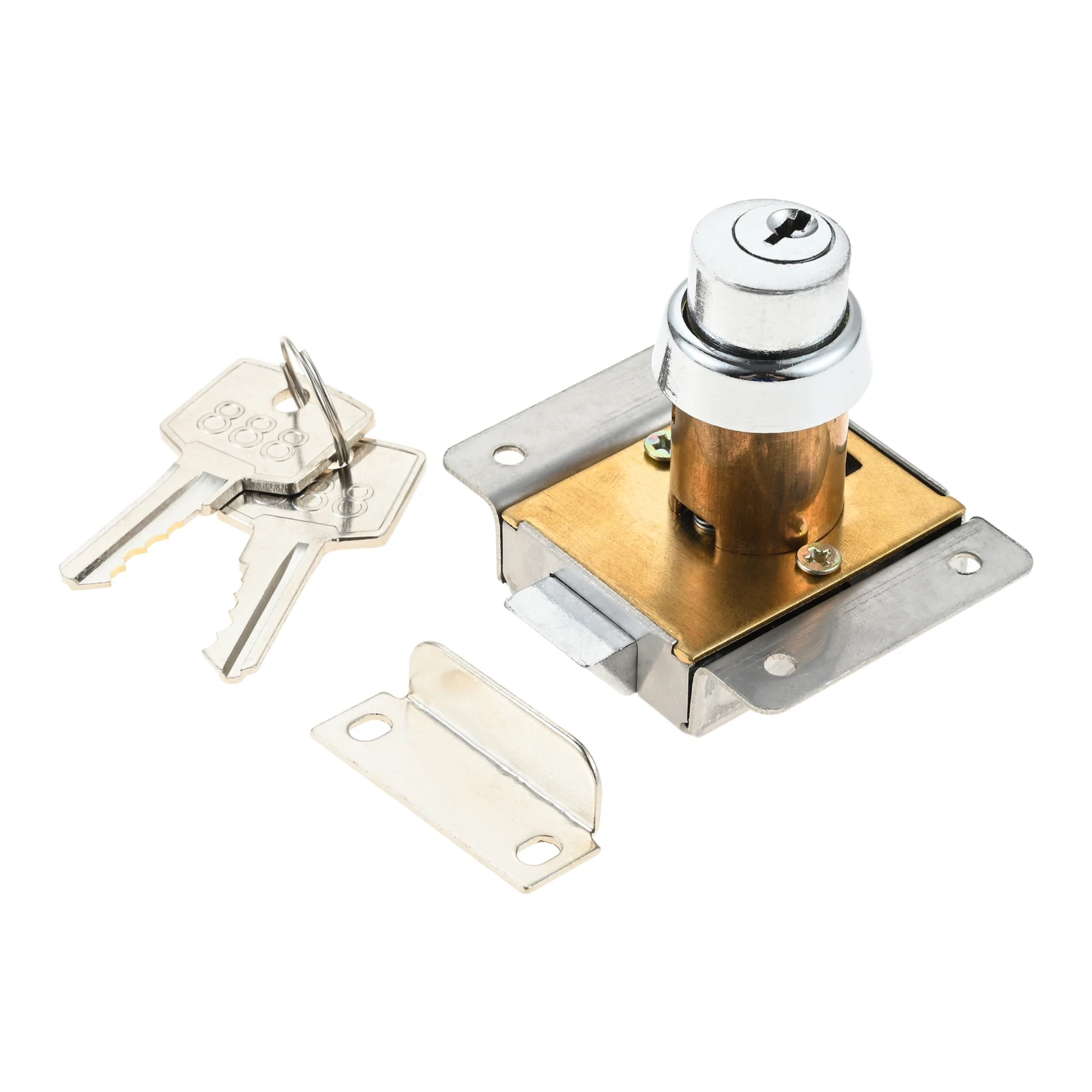 Button Lock Marine Latch + 2 Keys Set Durable Metal Handle Locking fit Warships Yachts RVs Hand-turn Drawer Cabinet Doors