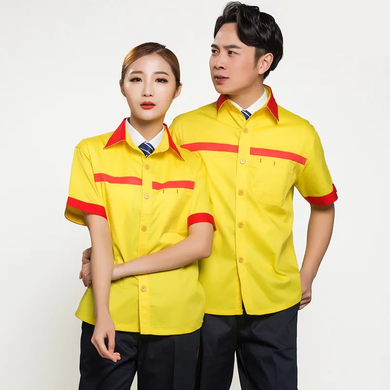 Gas Station Overalls Summer Suit Men's Thin Short-sleeved Gas Sinopec Group Anti-static Overalls