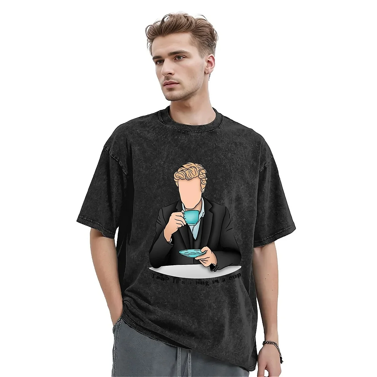 Patrick Jane Tea T-Shirt Beach The Mentalist Y2K Fun T-Shirts 2024 Cotton Cute Tee Shirt For Male Short Sleeves Top Tees