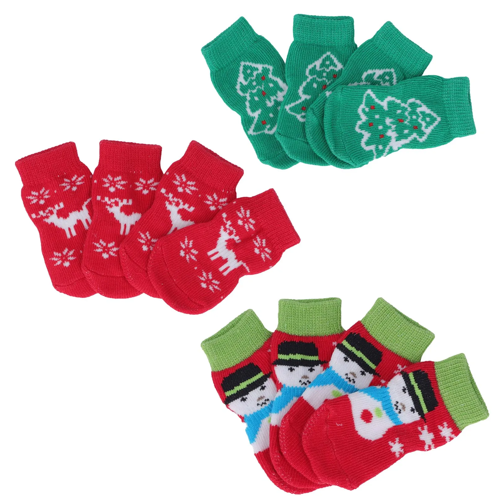 

4Pcs Pets Socks Knitted, Christmas Pattern Warm Socks for Dogs and Cats, Pet Dogs and Cats Clothes Accessories Supplies