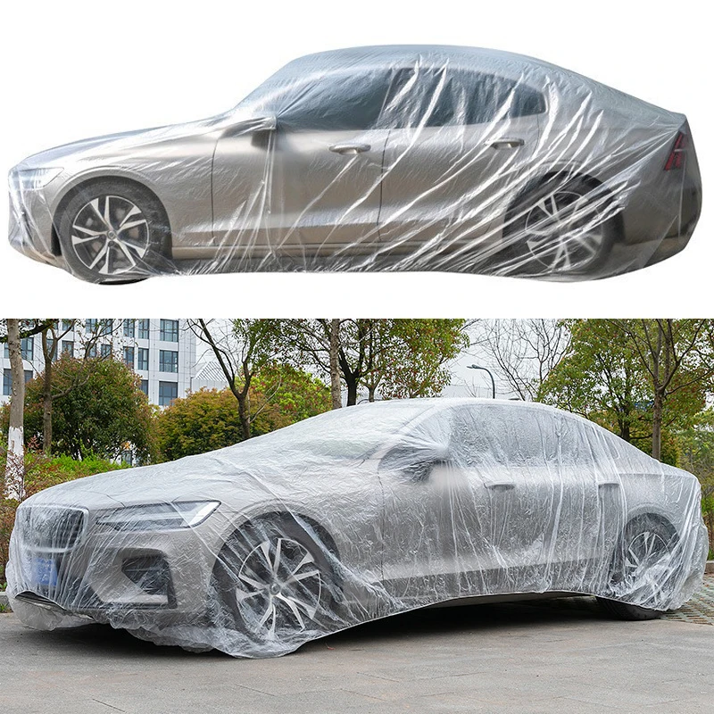 

Disposable Transparent Car Covers Plastic Dustproof Rainproof Cover Sedan SUV Protective Shield Covers Automobile Accessories
