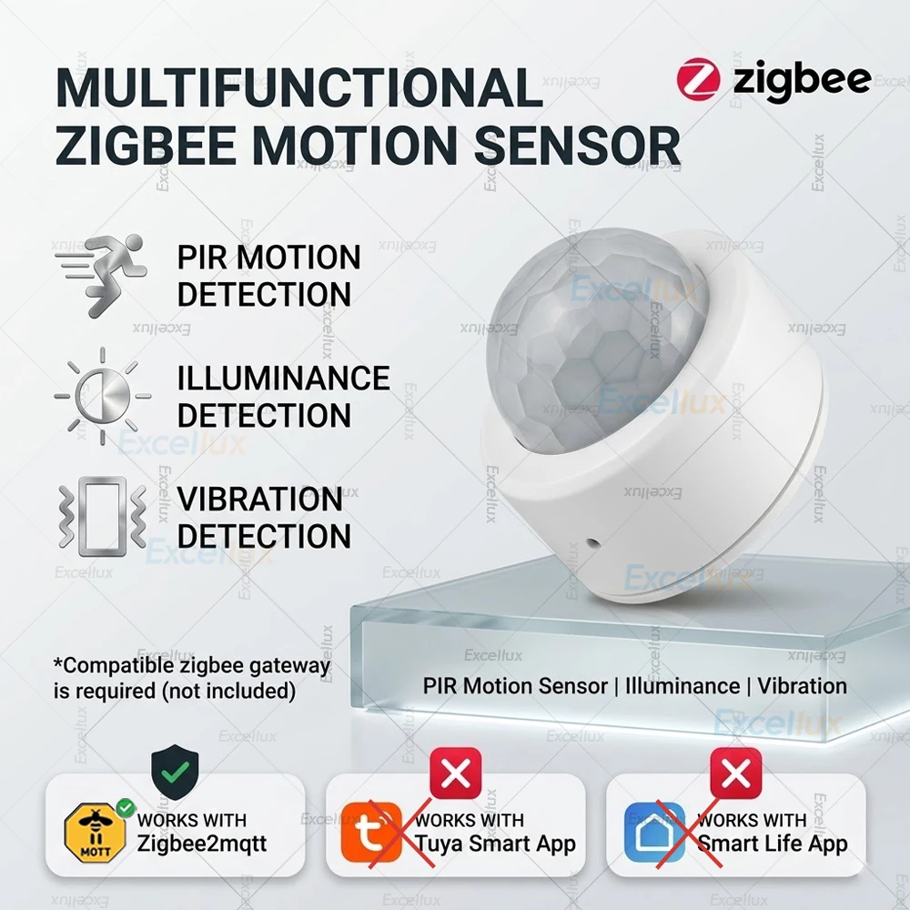 Zigbee 3.0 PIR Motion Sensor Optional Luminance Vibration Detection Smart Home Automation Security Need Zigbee Gateway For Z2M