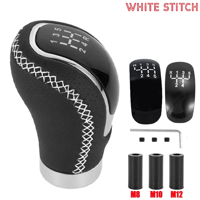 Universal 5/6 Speed Gear Shift Knob Shifter Lever Handle Modified Stick Leather Auto Accessories For All Manual Car Modles