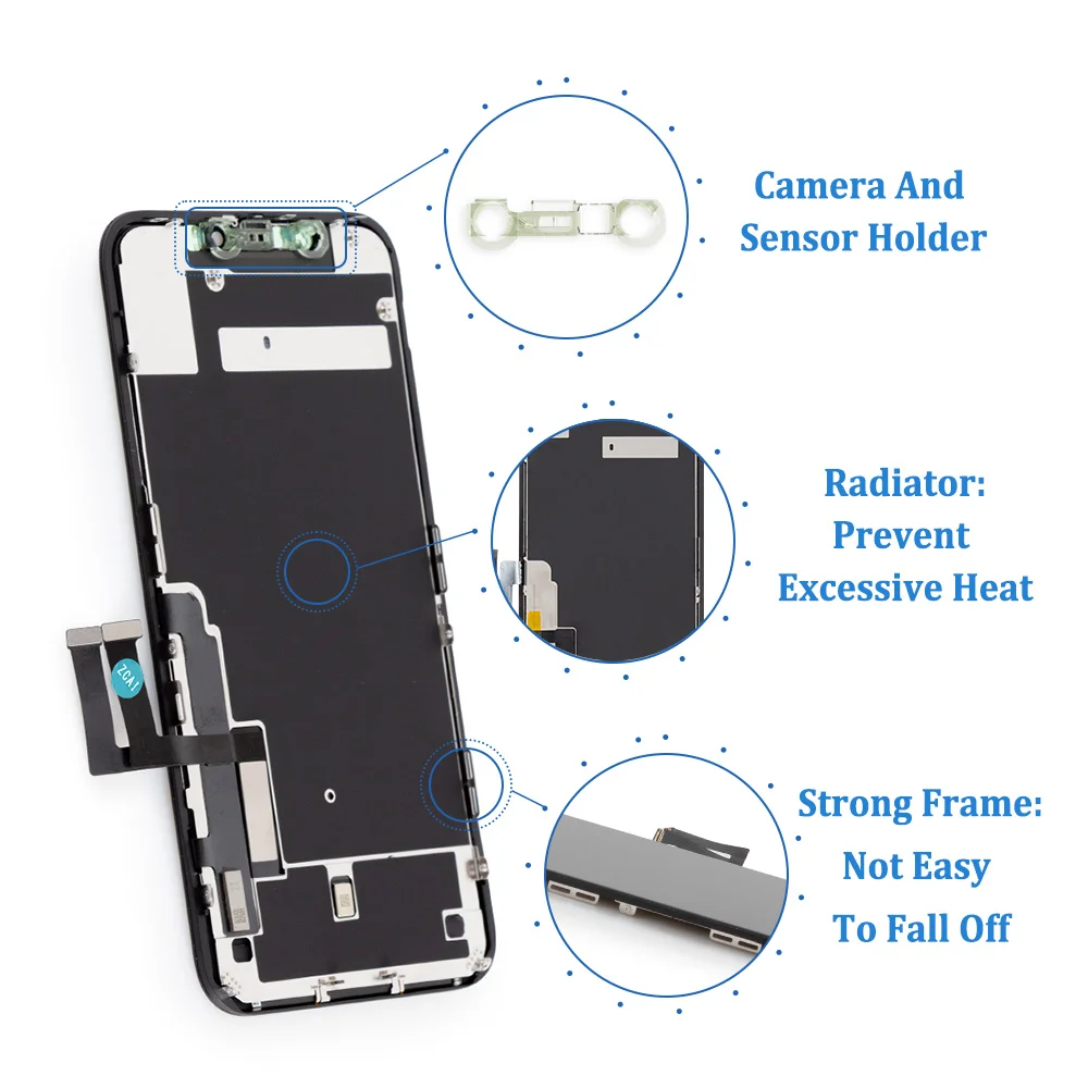 100% Test Premium Lcd dla iPhone 11 Wyświetlacz Ekran dotykowy z metalowymi blachami Zamiennik fabryczny ekranu dla iPhone 11 Ekran Lcd — zdjęcie produktu 4
