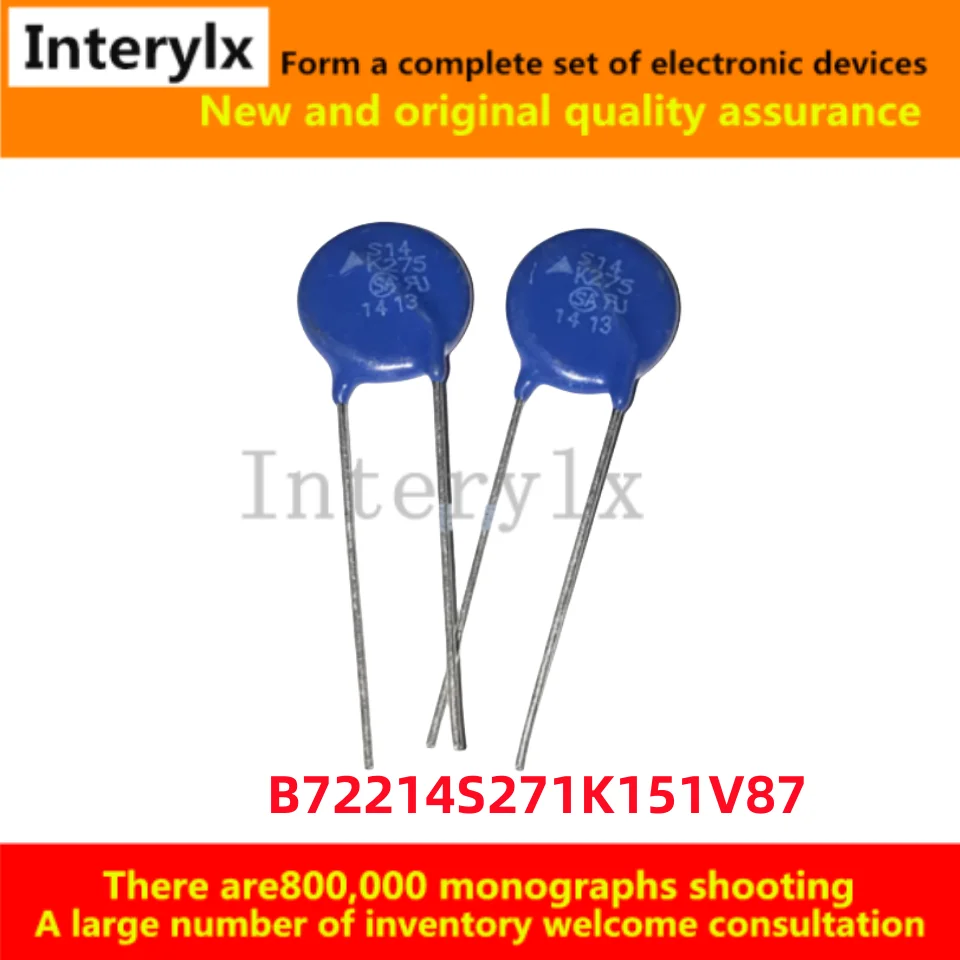 20Pcs/Lot Original B72214S271K101 S14K275 B72214S271K Varistor 275V 4500A 440pF Diameter 14MM