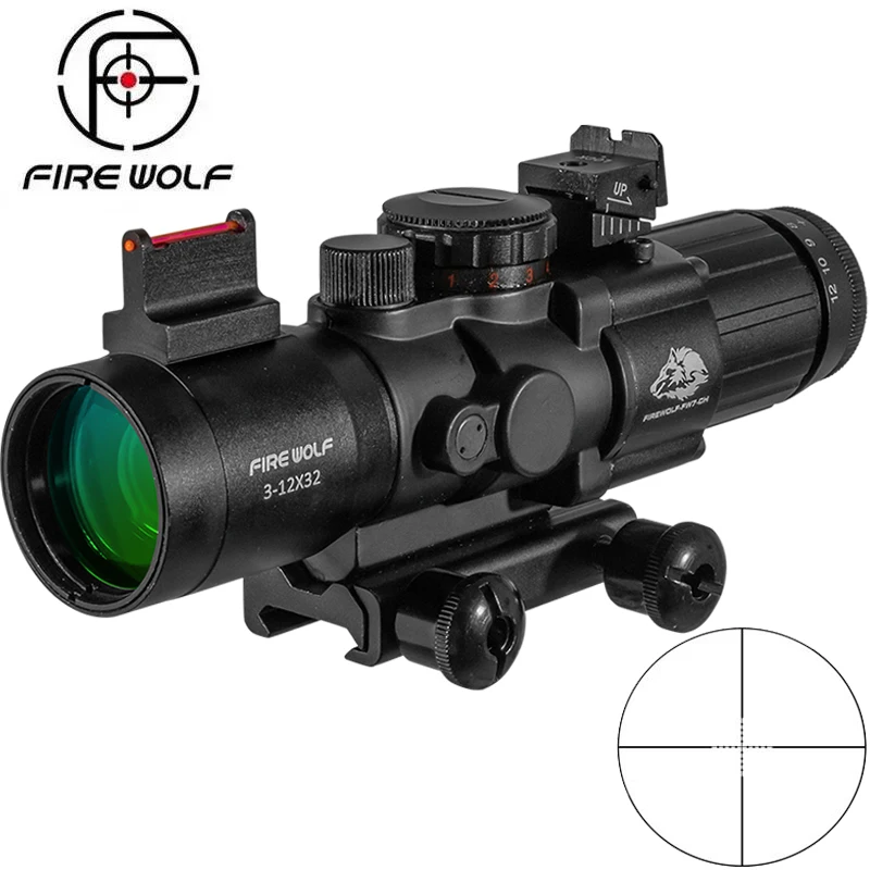 

3-12X32 Riflescope 20Mm Zwaluwstaart Reflex Optics Scope Tactical Sight Voor Hunting Gun Rifle Airsoft Sniper Vergrootglas