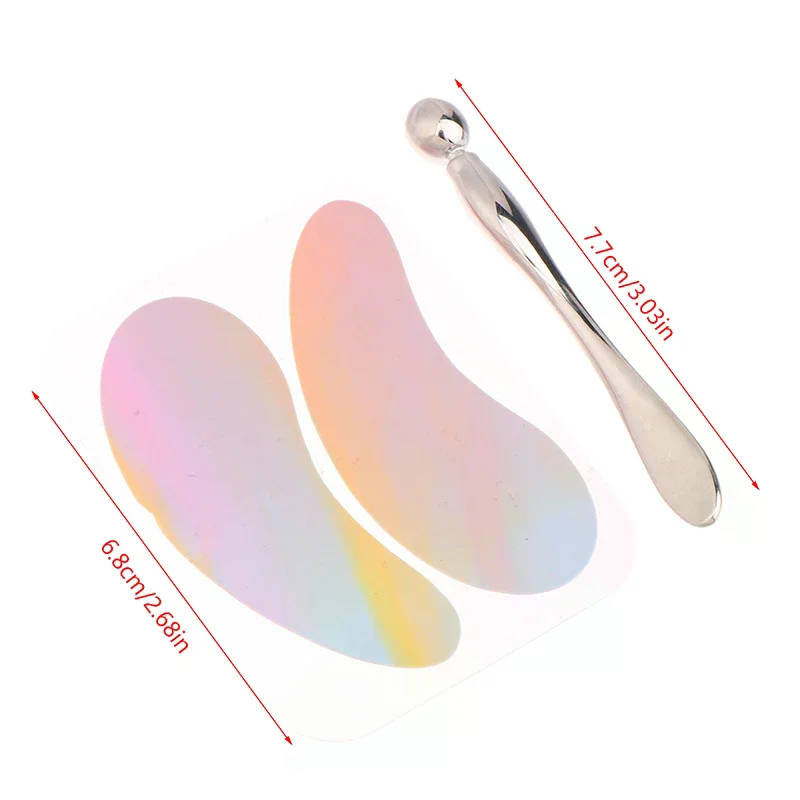 قابلة لإعادة الاستخدام 1 زوج منصات عين سيليكون شريط لاش منصات رمش تمديد سوبر لزجة تحت العين لصقة هلامية مع أدوات ماكياج مدلك #6