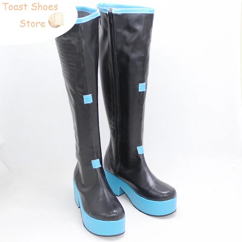 2025 zapatos de Cosplay zapatos de cuero PU forma Mikuu Cosplay Halloween carnaval botas accesorios de Cosplay disfraz Prop