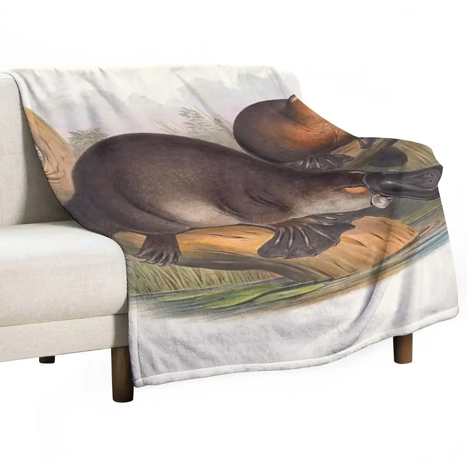 Animals Of Australia The Duck Billed Platypus Throw Blanket warm for winter Softest Blankets