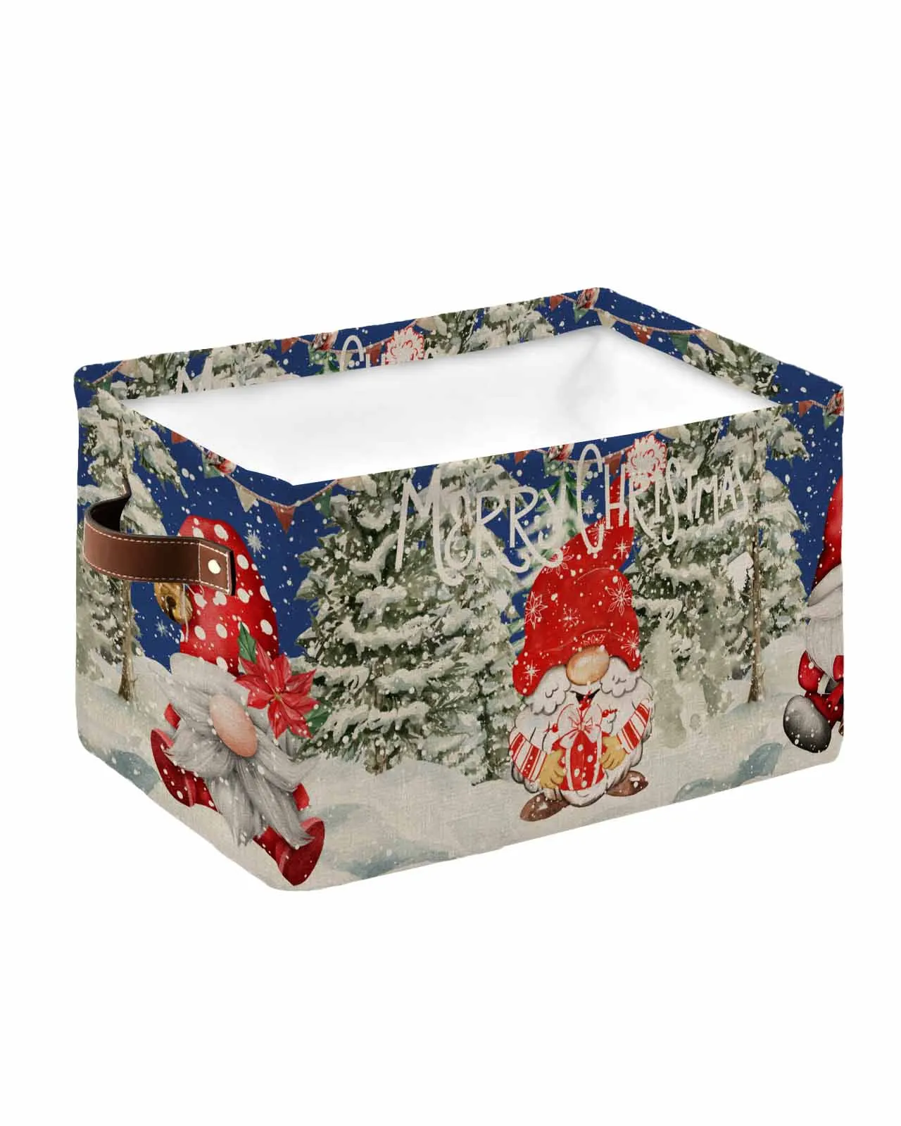 Christmas Dwarf Snowflake Waterproof Laundry Basket Folding Clothing Storage Basket Kids Toys Organizer Storage Bucket