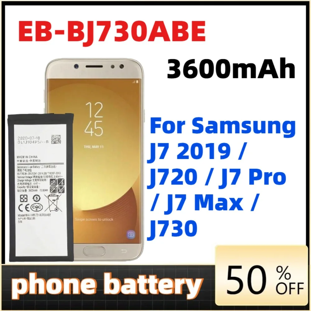

Phone Battery For Samsung Galaxy J7 Pro 2017 SM-J730 SM-J730FM J730F/G J730DS J730GM J730K EB-BJ730ABE 3600mAh