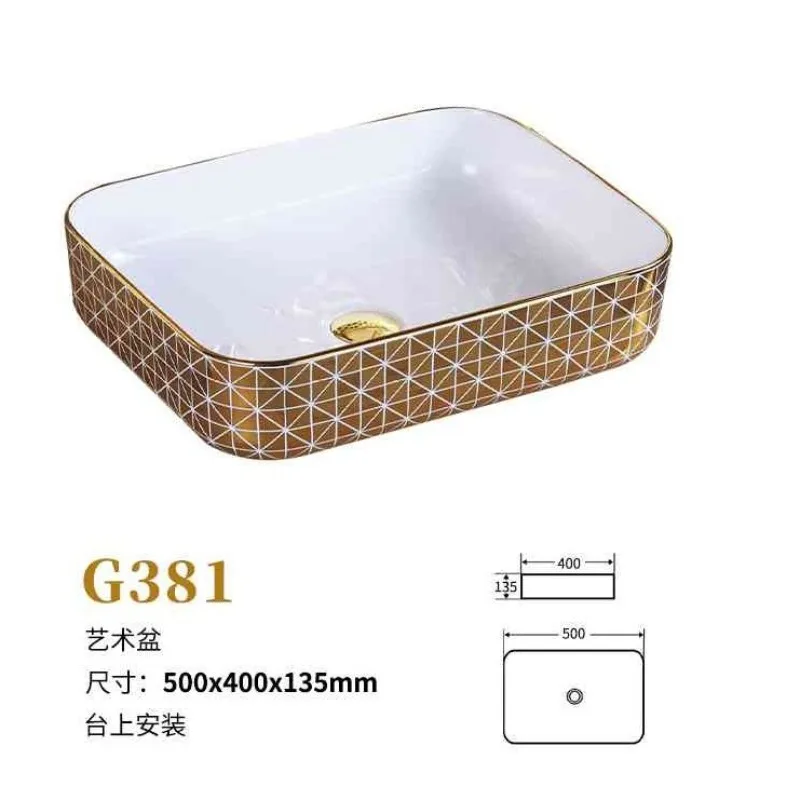Electroplated gold countertop basin art basin Middle East bathroom