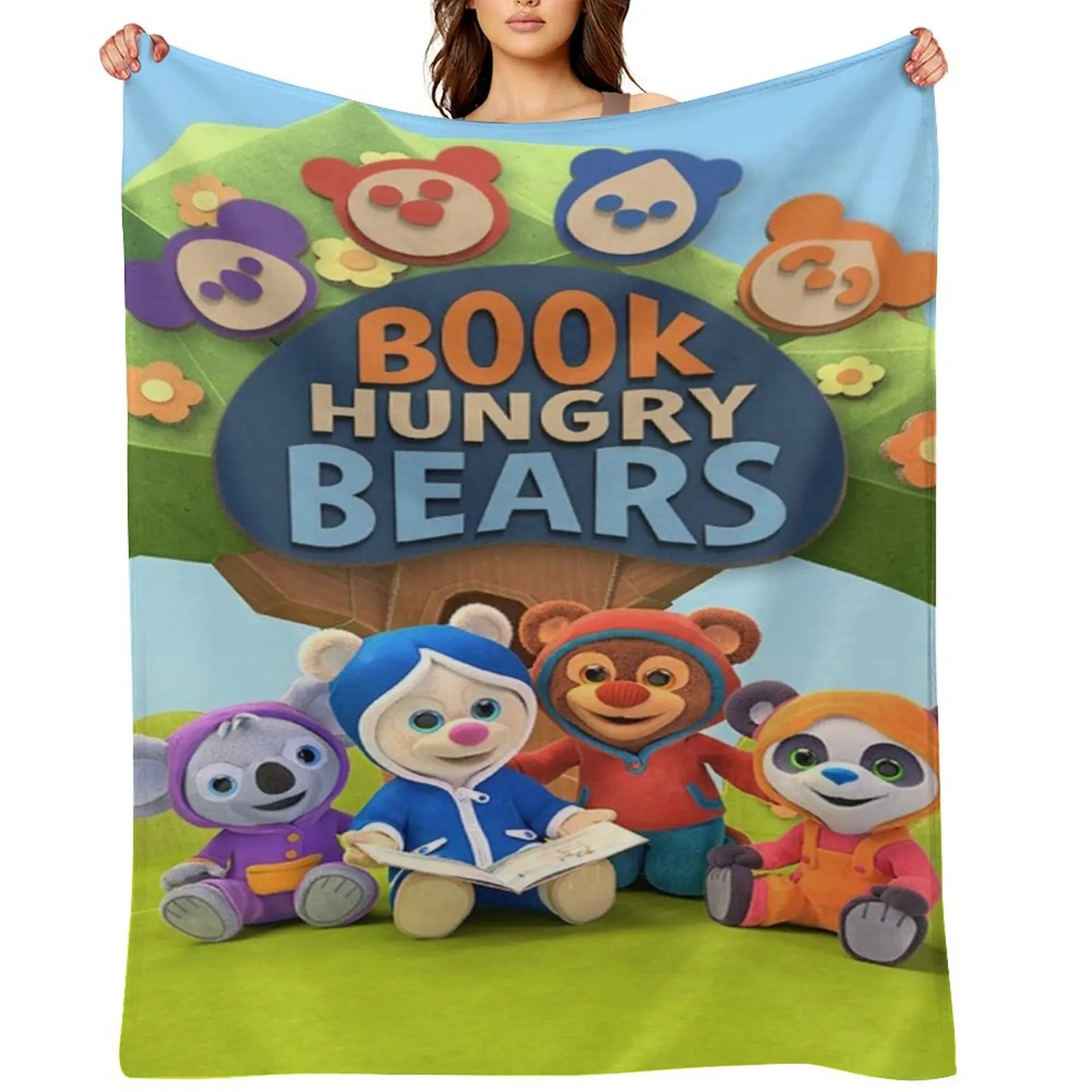 

funny Book Hungry Bears gift for fans Throw Blanket blankets and throws Decorative Throw Loose Sofa Quilt Blankets