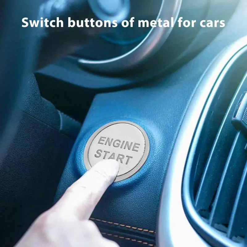 Push Start Button Metal Button Start Push Auto Engine Accessories DIY Car Decoration Automotive Start Stop Button with LED