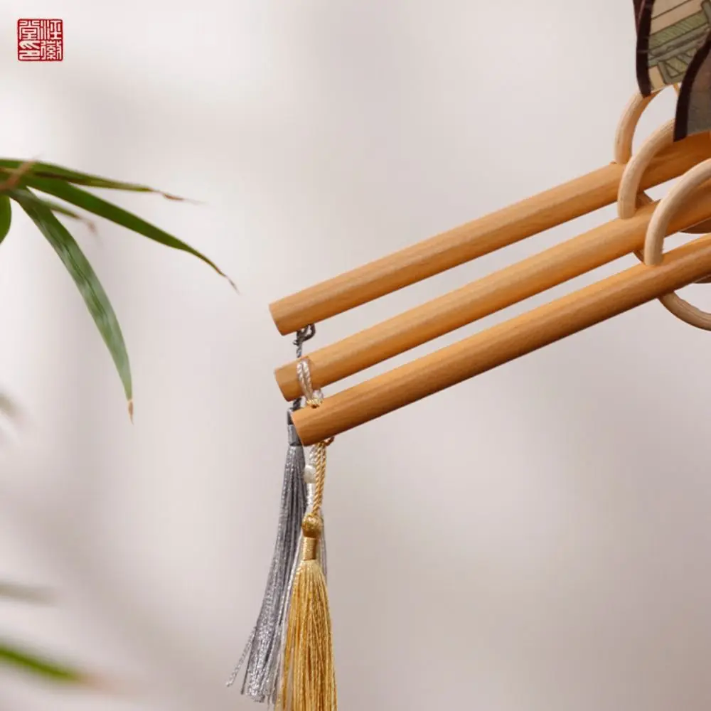 Wooden Shank Xuan Paper Fan Elegant Design Handmade Vintage Group Fan DIY Calligraphy Semi Mature Painting Hand Fan Female