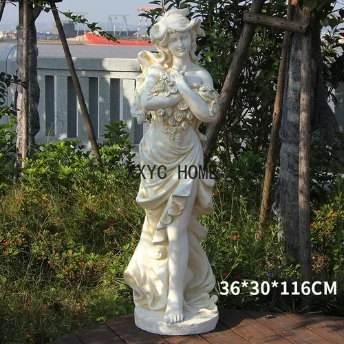 European Figure Sculpture Garden Balcony Pastoral Landscaping Decorations Home Floor Ornaments