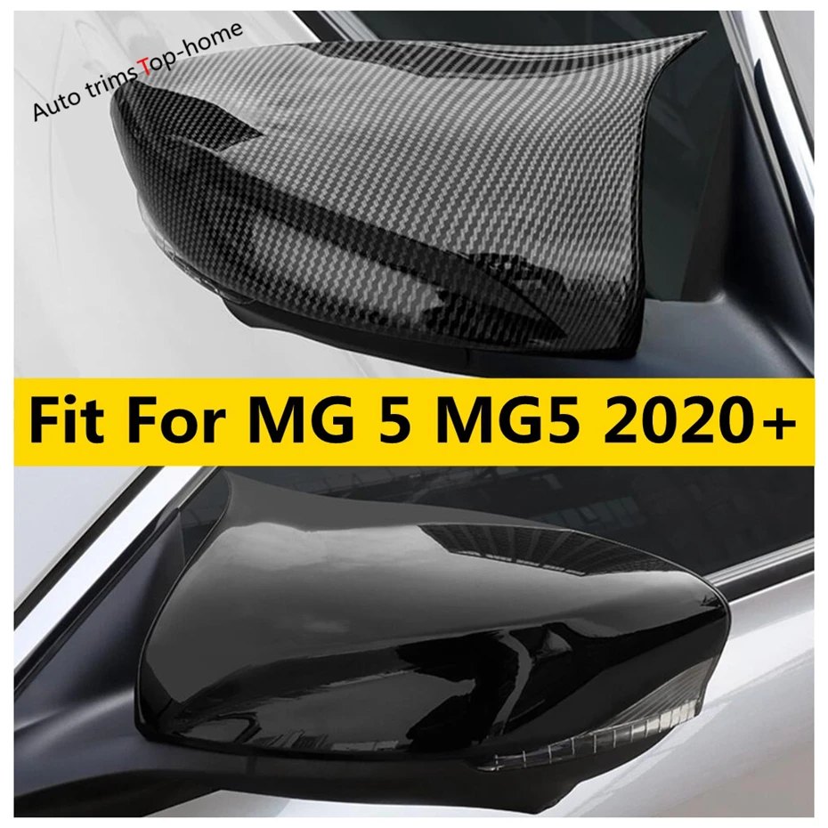 

Carbon Fiber Look / Black Rear View Door Wing Mirror Cap Shell Case Cover Trim Fit For MG 5 MG5 2020 2021 Exterior Accessories