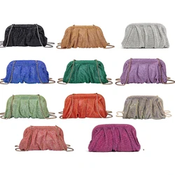 Shoulder Bag Pleated Chain Bags for Cocktail Banquet Crossbody Bag