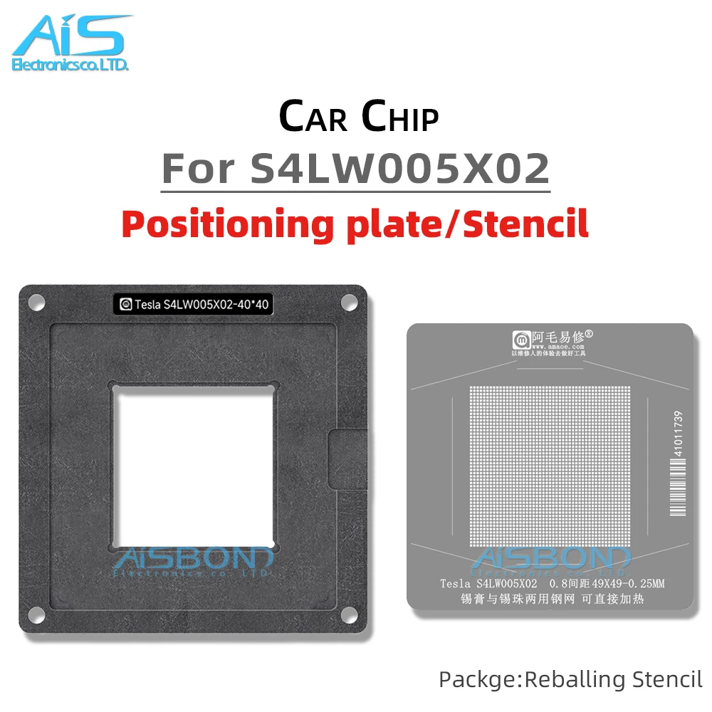 BGA Reballing Stencil Template Station dla Tesla UBQ01B0 S4LW005X02 S4LW005A02P pojazd elektryczny chip pozycjonujący płyta cyna netto