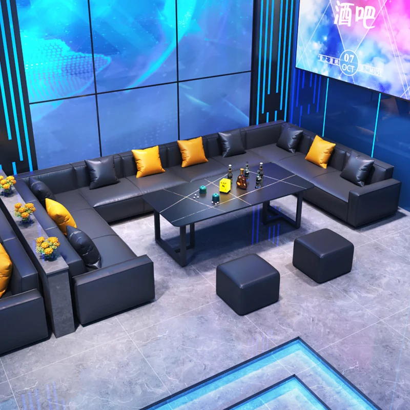 

Industrial style bar booth sofa cafe leisure lounge area music dining able and chair combination