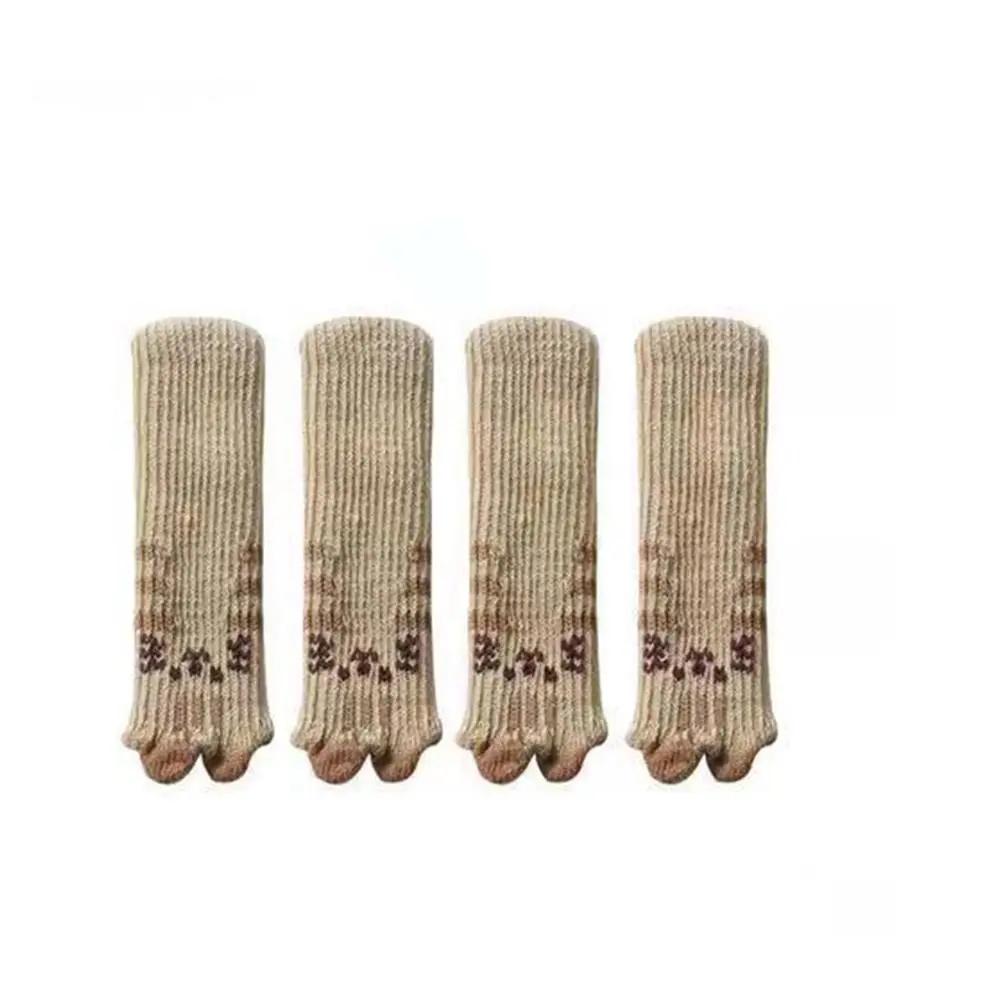 4Pcs/Set Mute Knitted Knitted Table Leg Cover Non Slip Thicker Chair Feet Socks Noise Reduction Table Legs Socks Furniture Legs