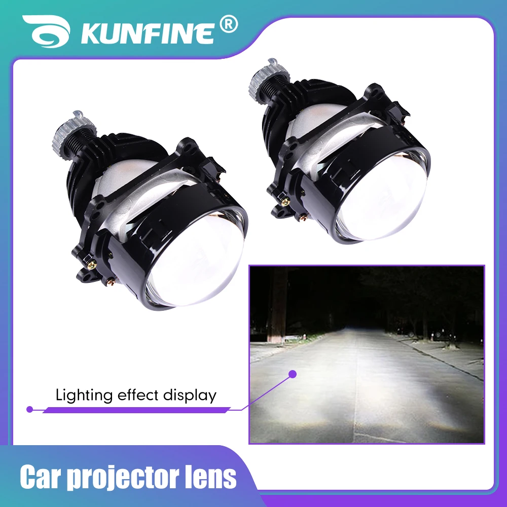 3'' Pair of Bi-Xenon HID Car Fog Light Projector Lens Kit Car Headlight High Low Beam White Light