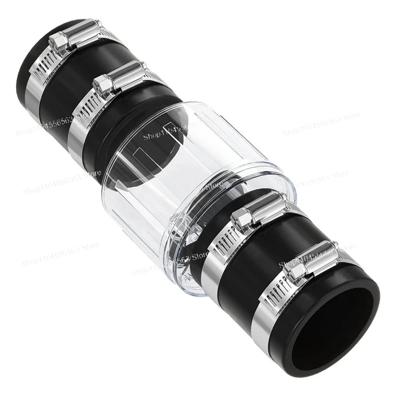 Quiet Check Valve with Spring-Loaded Flapper, Model A25F-1-1/2Inch, Sump Pump Pipe Backflow Prevention, For 1 1/2 Inch Pipe